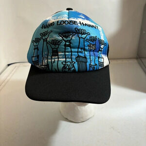💥5/$25 Hang Loose‎ Hawaii  black mesh trucker baseball SnapBack cap hat